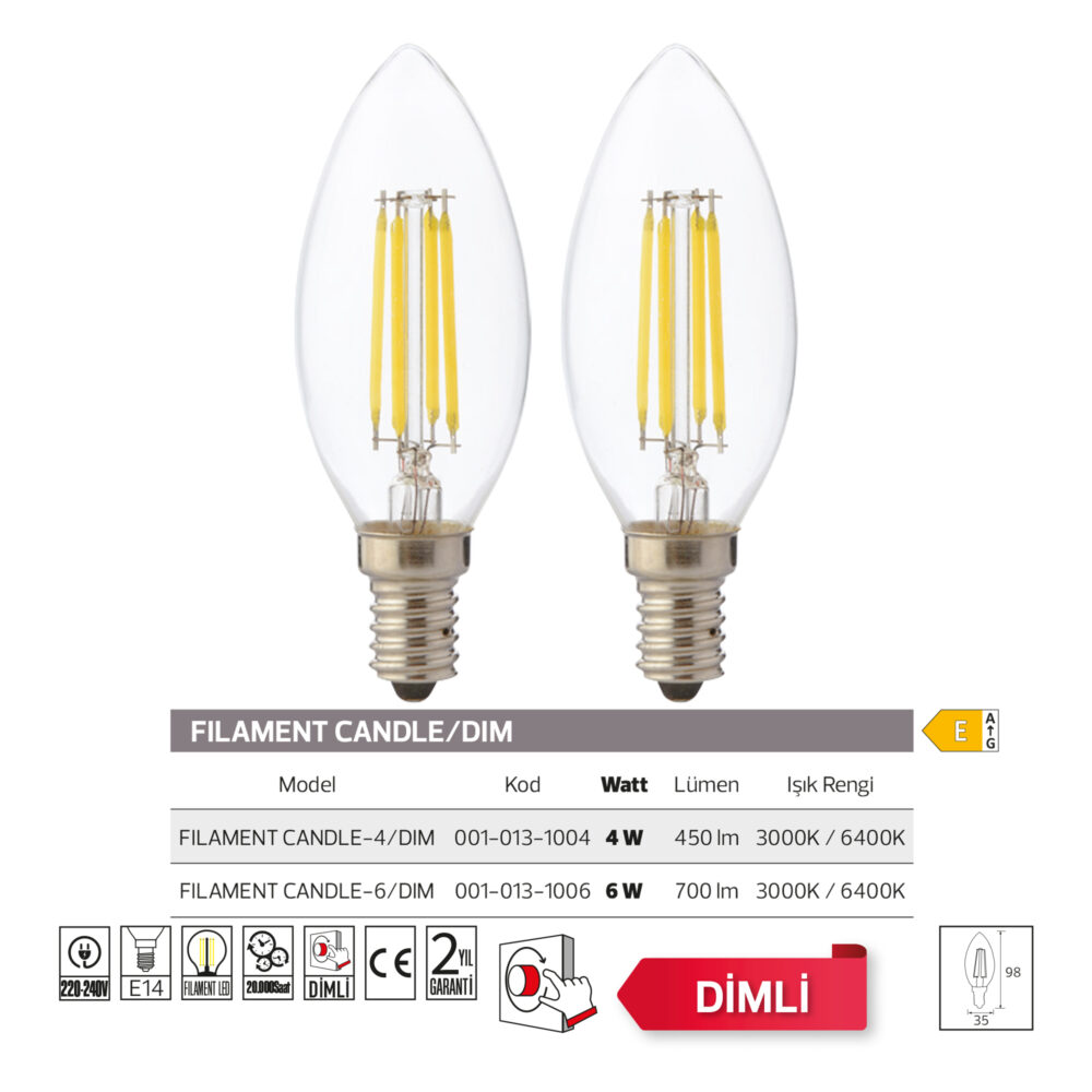 Filament Candle / Dim - Görsel 2